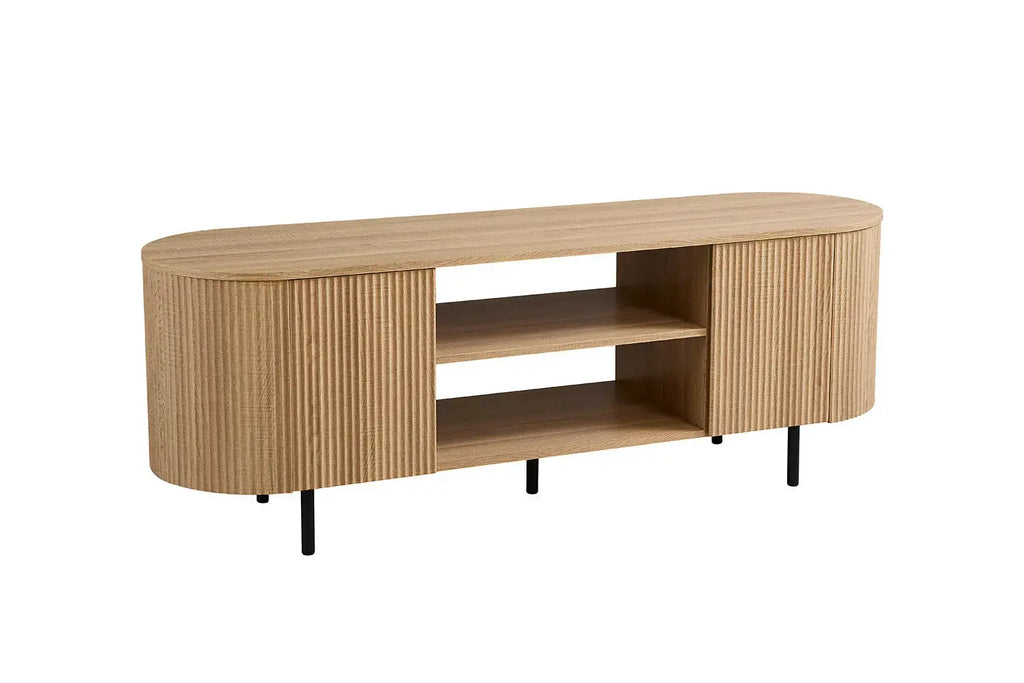 Meuble TV LYANE effet chêne naturel - 160 cm - ROUSSEAU chez TIKAYLA