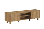Meuble TV MALYBU 170 cm décor chêne naturel, deux portes et niche centrale