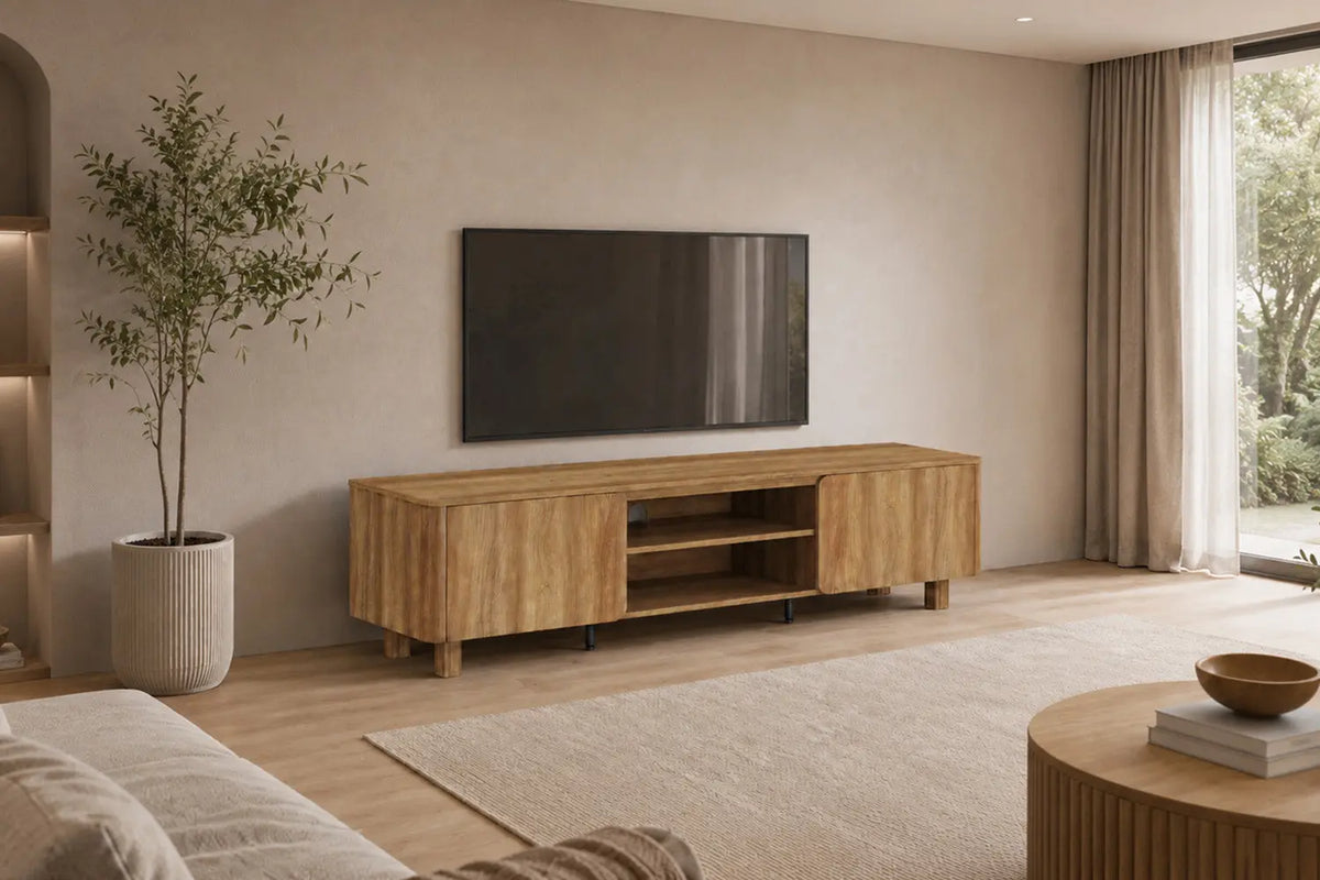 Meuble TV MALYBU 170 cm en situation dans un séjour lumineux