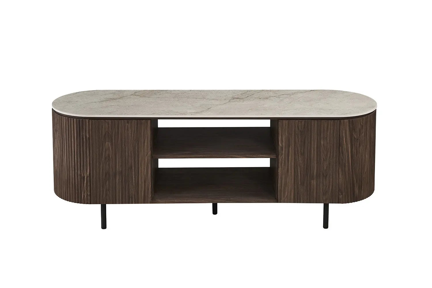 Meuble TV VEKO 160 cm - vue côté bords arrondis