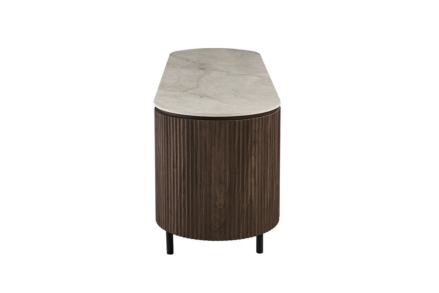 Meuble TV VEKO 160 cm - détail plateau pierre frittée Shakespear Beige