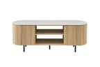 Meuble TV VEKO 160 cm Chêne Naturel - vue côté bords arrondis