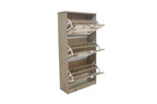 Meuble à Chaussures MEXI avec Miroir et 3 tiroirs Finition Chêne Sonoma - 123 x 60.5 cm ROUSSEAU