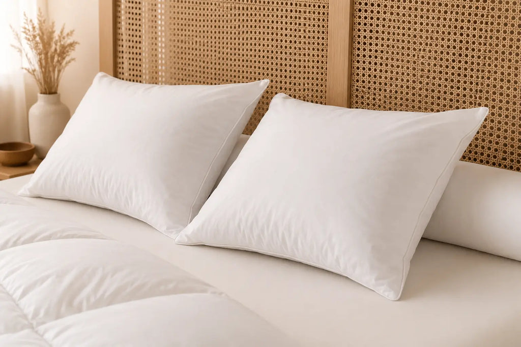 Oreiller mi-ferme CUMULUS – 30 % duvet, 70 % plumettes TIKAYLA