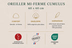 Oreiller mi-ferme CUMULUS – 30 % duvet, 70 % plumettes TIKAYLA