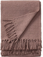 Plaid en coton fait main AMALIA rose - 125 x 150 cm - BENUTA