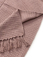 Plaid en coton fait main AMALIA rose - 125 x 150 cm - BENUTA