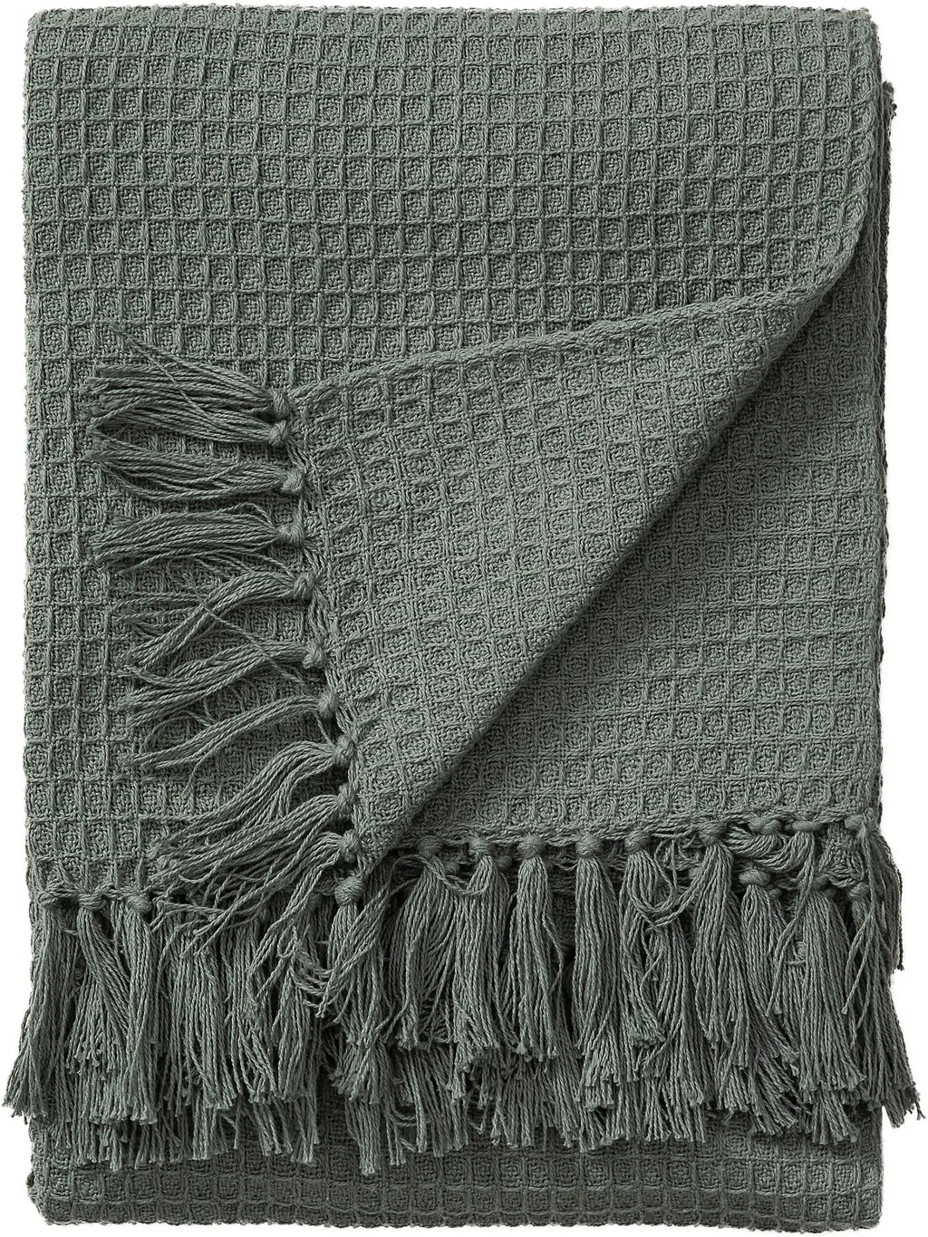 Plaid en Coton fait main Amelia Vert BENUTA