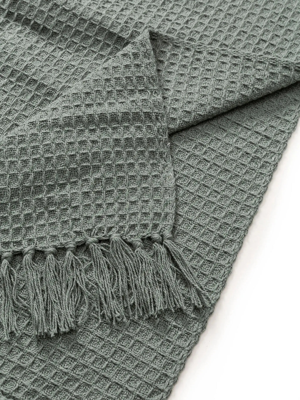 Plaid en Coton fait main Amelia Vert BENUTA