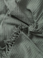 Plaid en coton fait main AMALIA vert - 125 x 150 cm - BENUTA