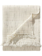 Plaid en coton lavable JONA crème - 140 x 200 cm - BENUTA