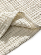 Plaid en coton lavable JONA crème - 140 x 200 cm - BENUTA