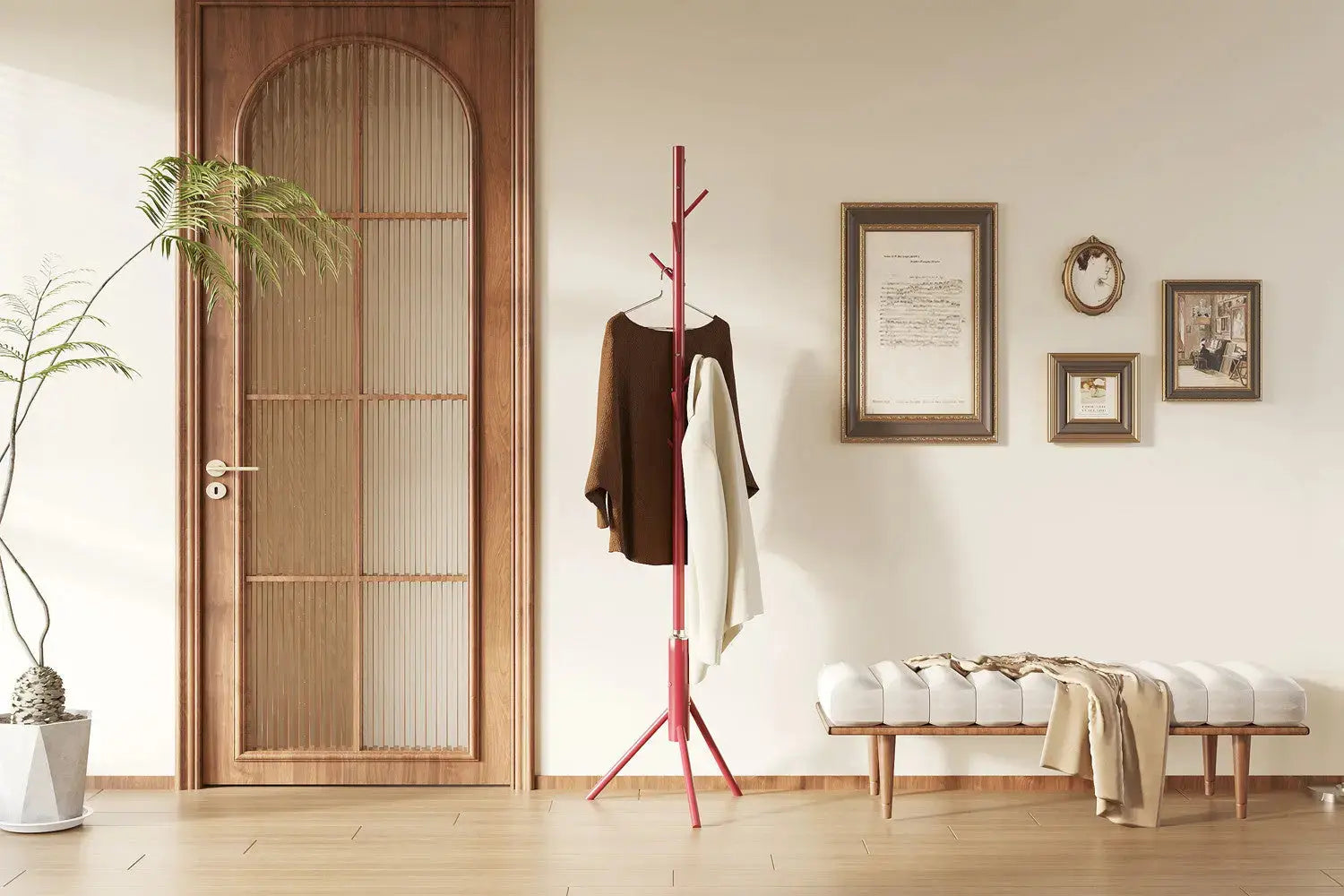 Porte-manteaux KASSY rouge en métal - TIKAYLA