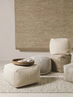 Pouf en laine fait main ROCCO blanc - BENUTA
