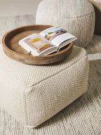 Pouf en laine fait main ROCCO blanc - BENUTA