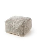 Pouf en laine fait main ROCCO beige et noir - BENUTA