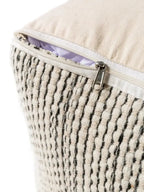 Pouf en laine fait main ROCCO beige et noir - BENUTA