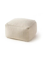 Pouf en laine fait main ROCCO blanc - BENUTA