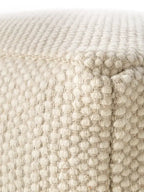 Pouf en laine fait main ROCCO blanc - BENUTA