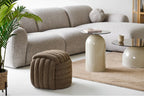 Pouf en tissu 100% Polyester NAPIER Marron HOUSE NORDIC