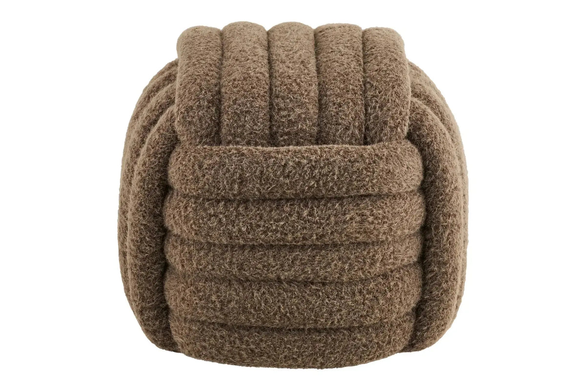 Pouf en tissu 100% Polyester NAPIER Marron HOUSE NORDIC