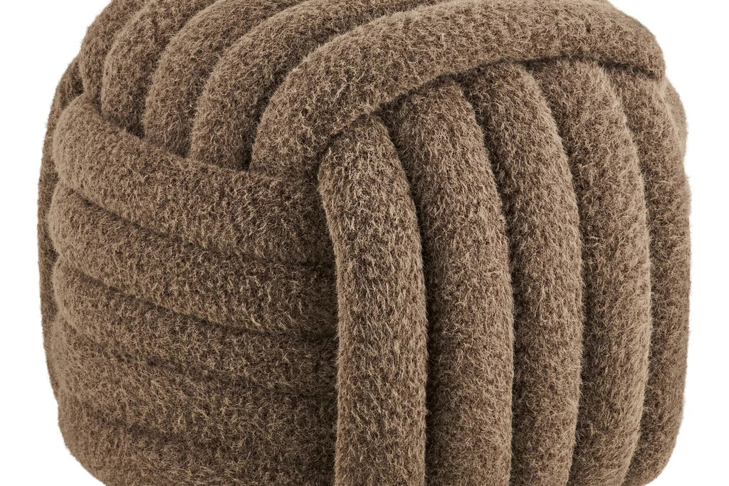 Pouf en tissu 100% Polyester NAPIER Marron HOUSE NORDIC