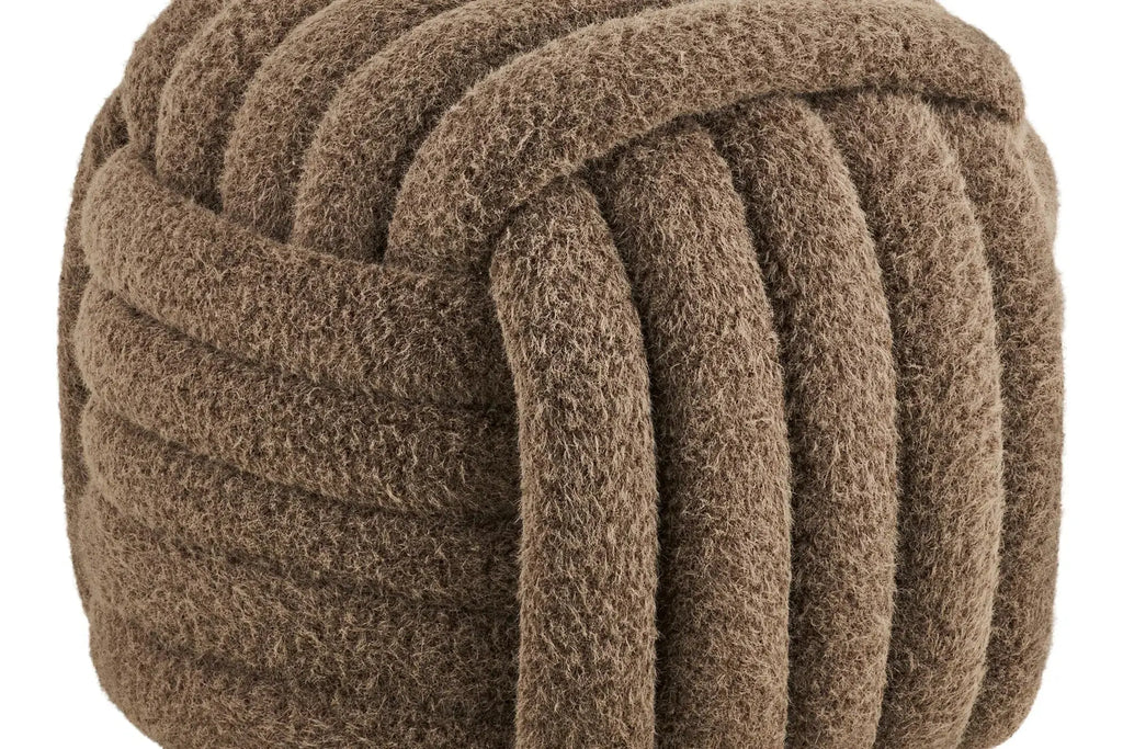 Pouf en tissu 100% Polyester NAPIER Marron HOUSE NORDIC