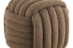 Pouf en tissu 100% Polyester NAPIER Marron HOUSE NORDIC