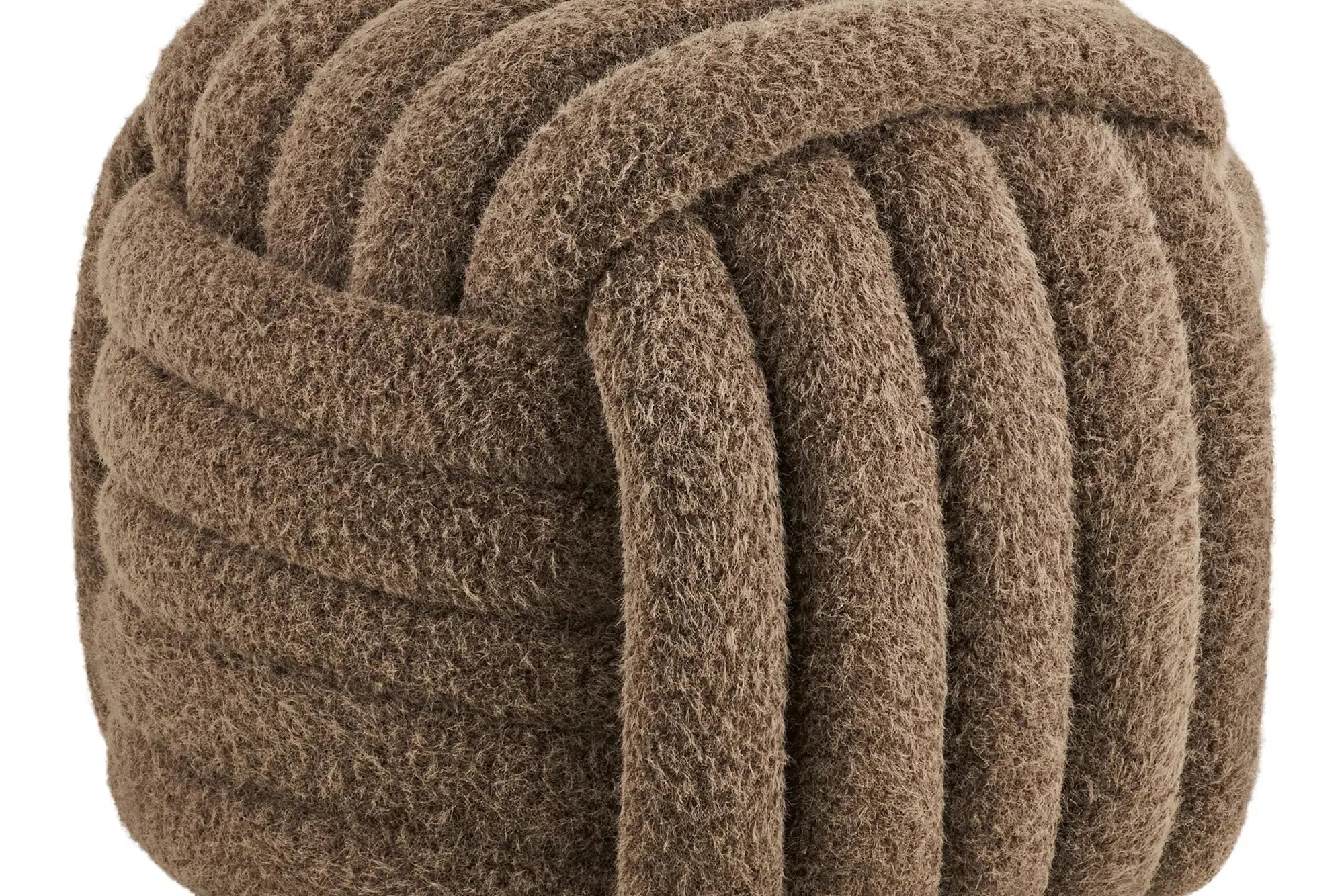 Pouf en tissu 100% Polyester NAPIER Marron HOUSE NORDIC