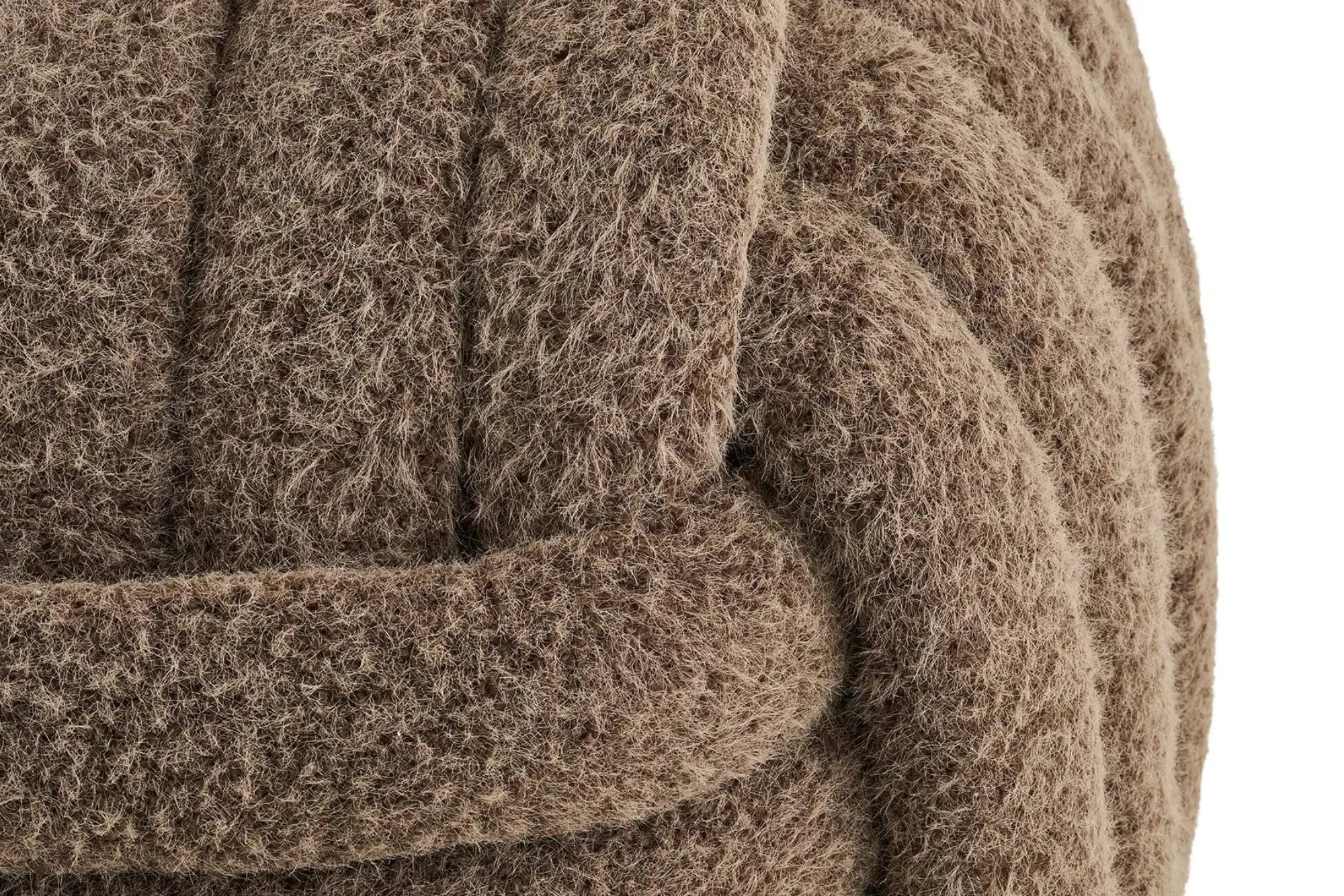 Pouf en tissu 100% Polyester NAPIER Marron HOUSE NORDIC