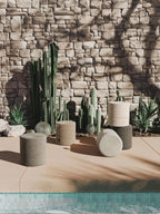 Pouf fait main d'intérieur et d'extérieur NOE Beige BENUTA