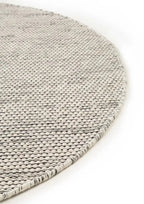 Tapis rond en laine fait main ROCCO beige et noir - BENUTA