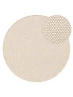 Tapis rond en laine fait main ROCCO blanc crème - BENUTA