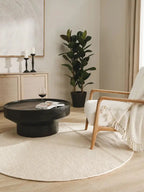 Tapis rond en laine fait main ROCCO blanc crème - BENUTA