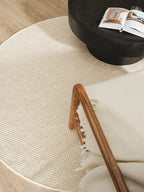 Tapis rond en laine fait main ROCCO blanc crème - BENUTA
