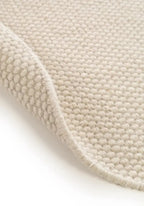 Tapis rond en laine fait main ROCCO blanc crème - BENUTA