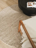 Tapis rond en laine fait main ROCCO taupe - BENUTA