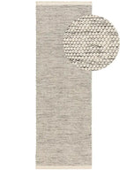 Tapis de couloir en laine fait main ROCCO beige et noir - BENUTA