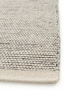 Tapis de couloir en laine fait main ROCCO beige et noir - BENUTA