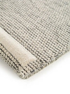 Tapis de couloir en laine fait main ROCCO beige et noir - BENUTA