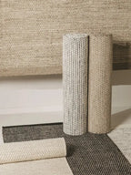Tapis de couloir en laine fait main ROCCO beige et noir - BENUTA