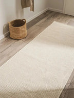 Tapis de couloir en laine fait main ROCCO blanc - BENUTA