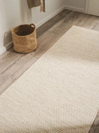 Tapis de couloir en laine fait main ROCCO crème - BENUTA