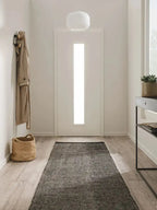 Tapis de couloir en laine fait main ROCCO noir et blanc - BENUTA