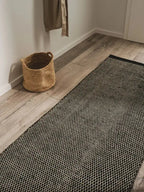 Tapis de couloir en laine fait main ROCCO noir et blanc - BENUTA