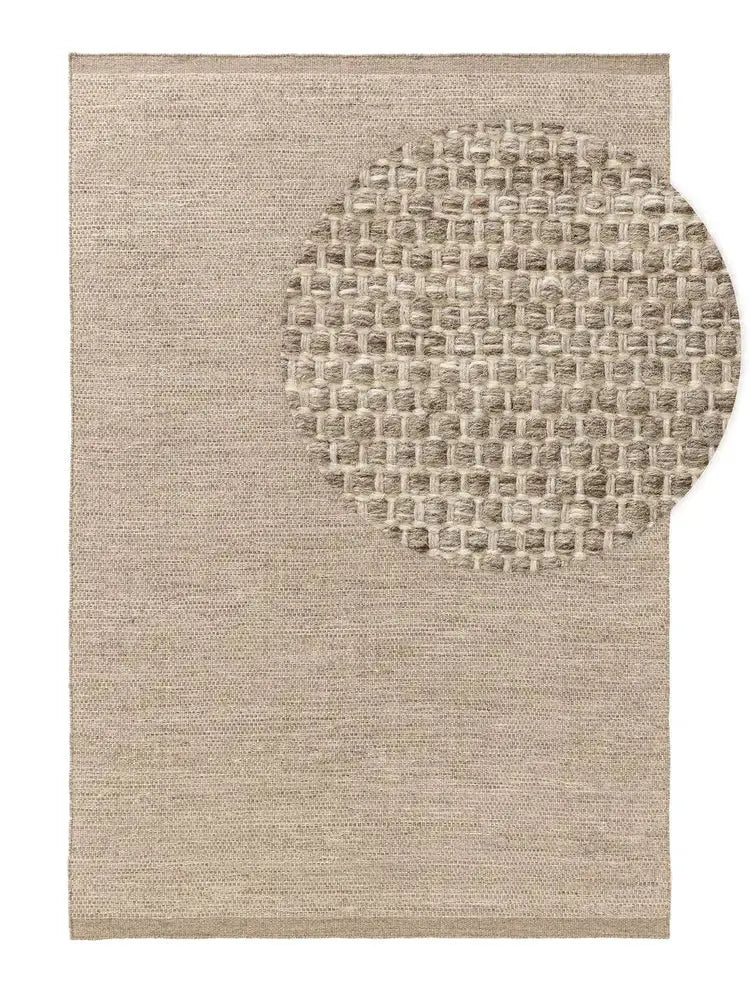 Tapis en laine fait main ROCCO taupe - TIKAYLA