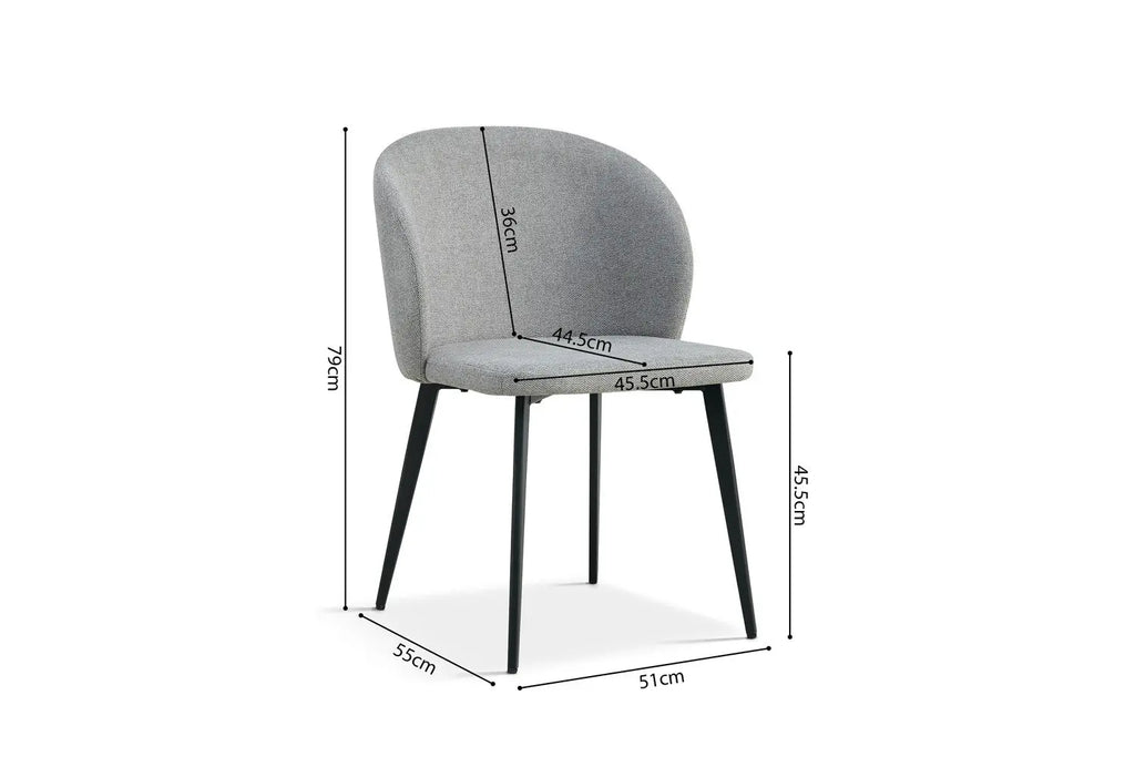 TINA - Chaise de Salle à Manger - 51 x 55 cm - Gris Clair ROUSSEAU