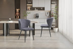 Chaise de salle à manger TONYO Gris velours côtelé – 54 x 55 cm | TIKAYLA