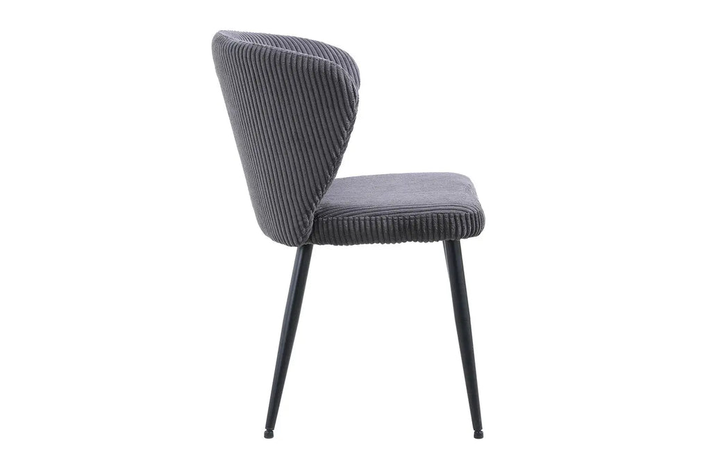 Chaise de salle à manger TONYO Gris velours côtelé – 54 x 55 cm | TIKAYLA