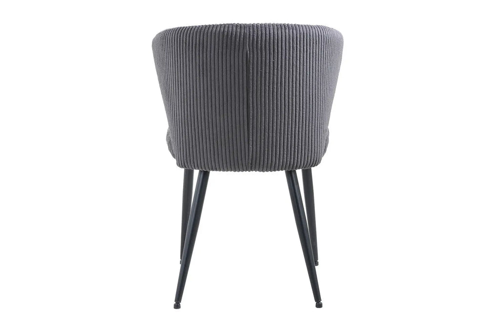 Chaise de salle à manger TONYO Gris velours côtelé – 54 x 55 cm | TIKAYLA